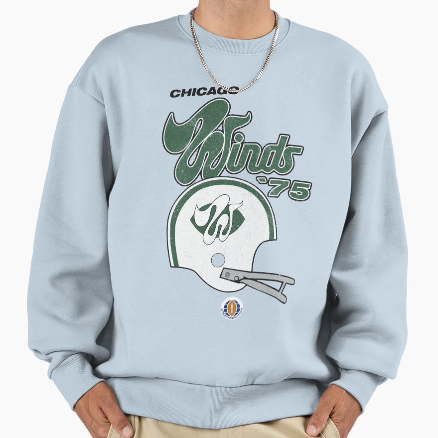 Distressed Chicago Winds Helmet Sweatshirt - Graphic Print Men Women - T-Shirt, Sweatshirt, Hoodie