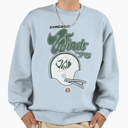Distressed Chicago Winds Helmet Sweatshirt - Graphic Print Men Women - T-Shirt, Sweatshirt, Hoodie