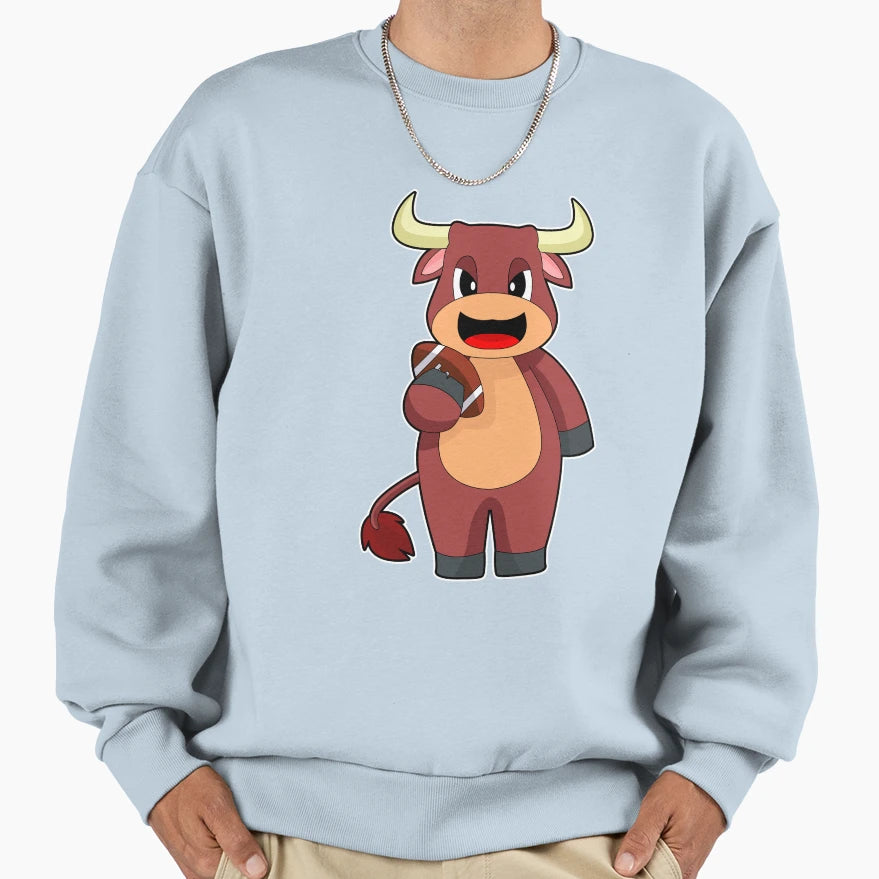 Bull American Football Sweatshirt - Novelty Apparel Unisex - T-Shirt, Sweatshirt, Hoodie