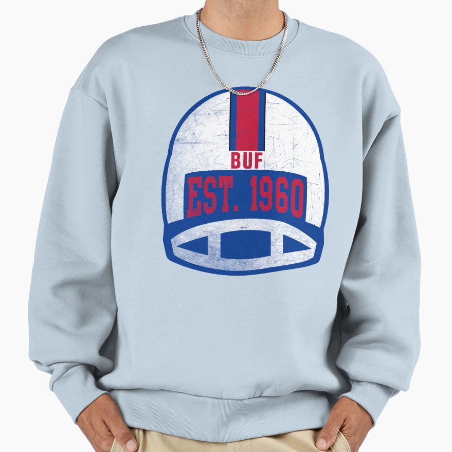 Buffalo Throwback Football Helmet Sweatshirt - Trendy Graphic Unisex - T-Shirt, Sweatshirt, Hoodie