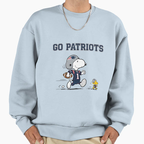 New England Patriots Snoopy Go Sweatshirt - Casual Everyday Wear Unisex - T-Shirt, Sweatshirt, Hoodie