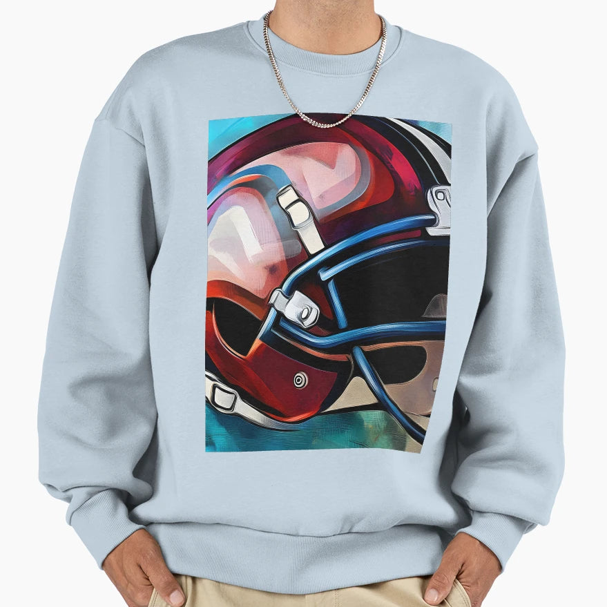 Bold And Vibrant Football Helmet Sweatshirt - Aesthetic Graphic Men Women - T-Shirt, Sweatshirt, Hoodie
