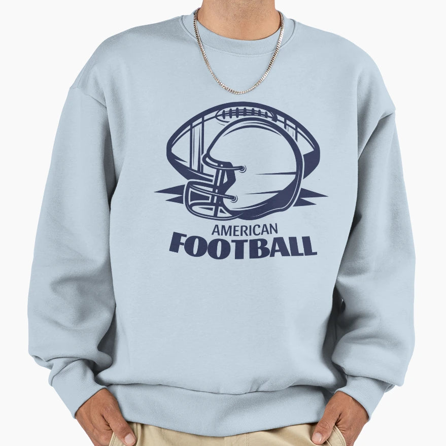 American Football Helmet And Ball Sweatshirt - Unique Graphic for Adults - T-Shirt, Sweatshirt, Hoodie