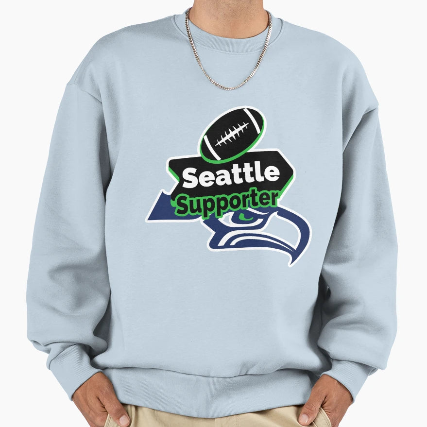 Seattle Supporters American Football Sweatshirt - Graphic Print for Adults - T-Shirt, Sweatshirt, Hoodie