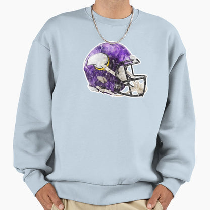 Minnesota Vikings Watercolor Helmet Sweatshirt - Unique Graphic Men Women - T-Shirt, Sweatshirt, Hoodie