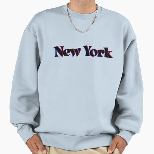 3D Effect New York City Sweatshirt - Aesthetic Graphic for Adults - T-Shirt, Sweatshirt, Hoodie