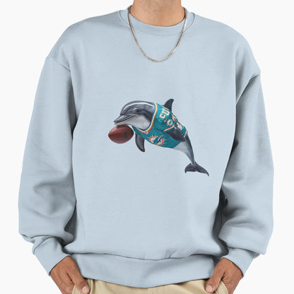 Dolphin Football Logo Art Miami Sweatshirt - Trendy Graphic Men Women - T-Shirt, Sweatshirt, Hoodie