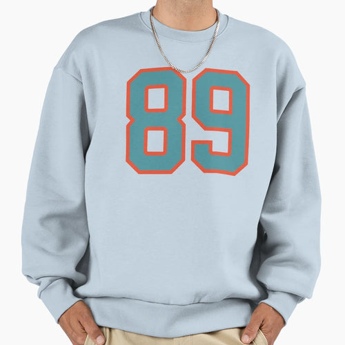 89 Number Aqua Orange Lucky Sports Sweatshirt - Novelty Apparel Men Women - T-Shirt, Sweatshirt, Hoodie