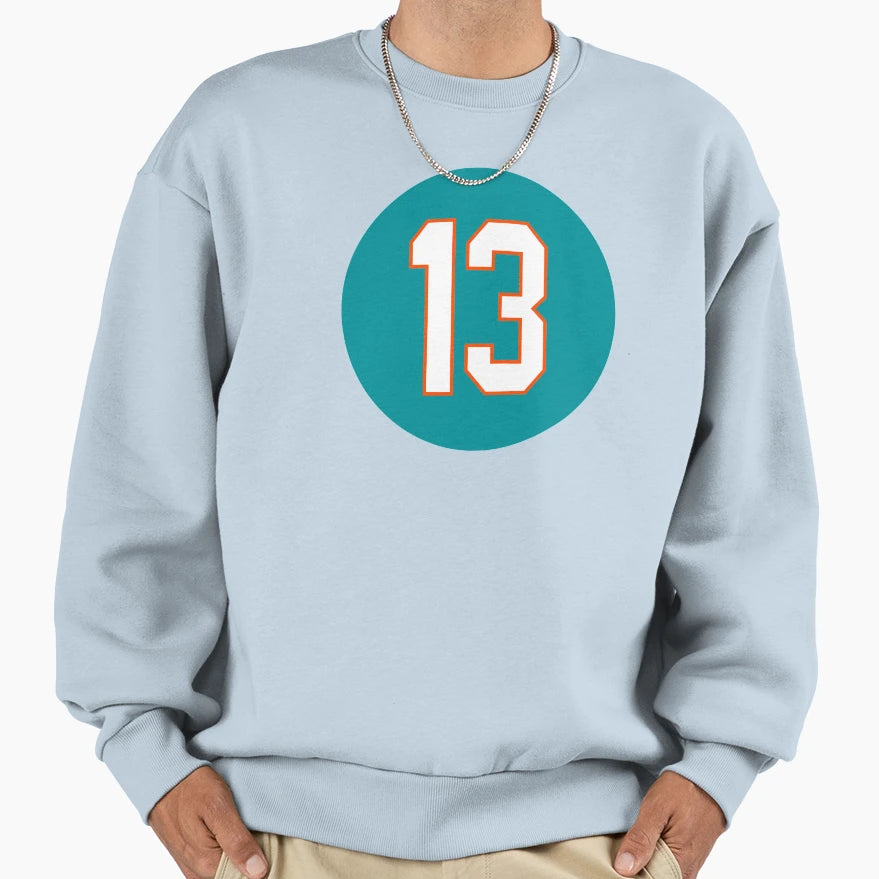 Dan Marino Number 13 Jersey Miami Sweatshirt - Custom Art Print for Adults - T-Shirt, Sweatshirt, Hoodie