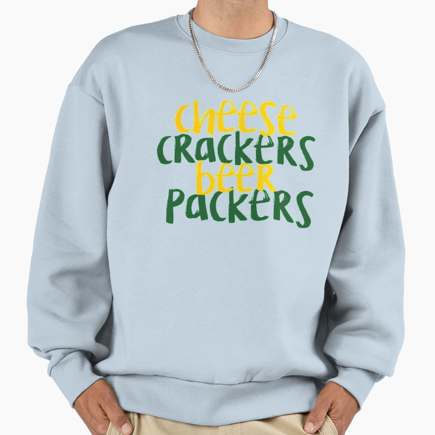 Cheese Crackers Beer Packers Sweatshirt - Aesthetic Graphic Unisex - T-Shirt, Sweatshirt, Hoodie