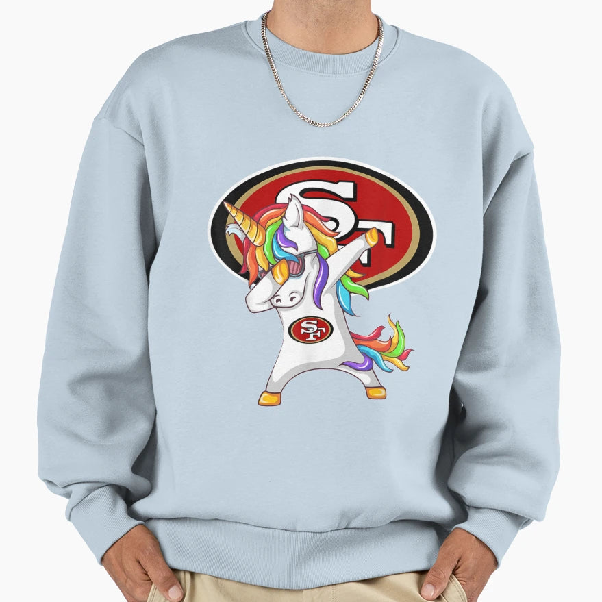 Patrick Unicorn Dabbing Football Team T-Shirt - Graphic Print Unisex - T-Shirt, Sweatshirt, Hoodie