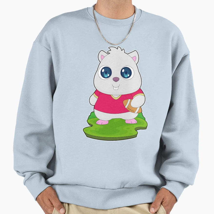 Hamster American Football Sports Sweatshirt - Graphic Print Unisex - T-Shirt, Sweatshirt, Hoodie