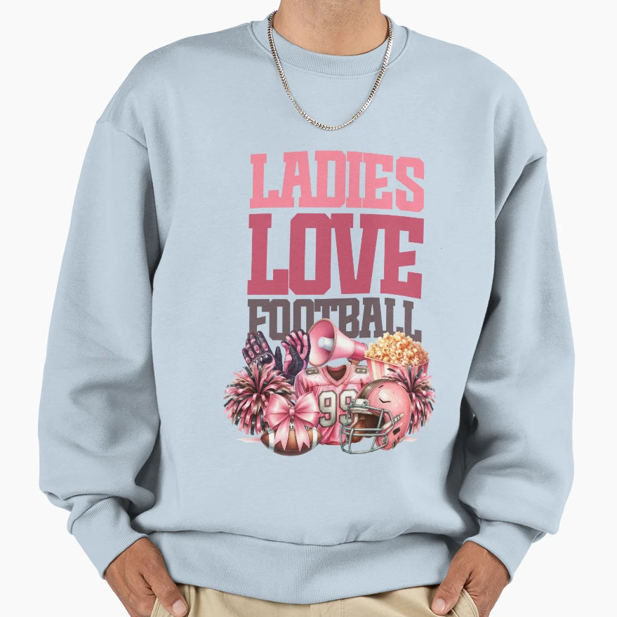 Ladies Love Football Sweatshirt - Minimalist Print for Adults - T-Shirt, Sweatshirt, Hoodie