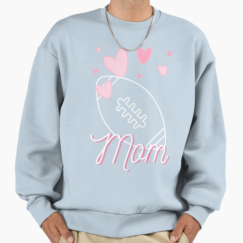 Heart And Football Mom Sweatshirt - Fun Novelty Design Unisex - T-Shirt, Sweatshirt, Hoodie