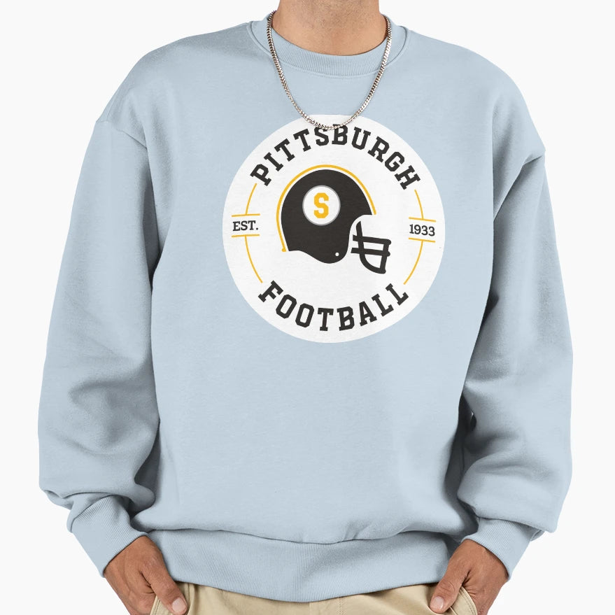 Pittsburgh Football Badge Sweatshirt - Minimalist Print Men Women - T-Shirt, Sweatshirt, Hoodie