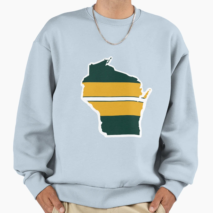 Wisconsin Shape Packers Colors Sweatshirt - Novelty Apparel Men Women - T-Shirt, Sweatshirt, Hoodie
