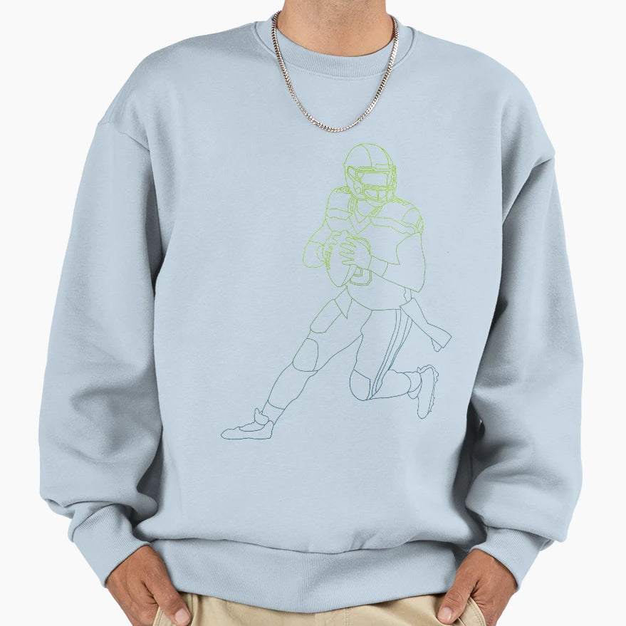 Seattle Football Player Sweatshirt - Aesthetic Graphic for Adults - T-Shirt, Sweatshirt, Hoodie