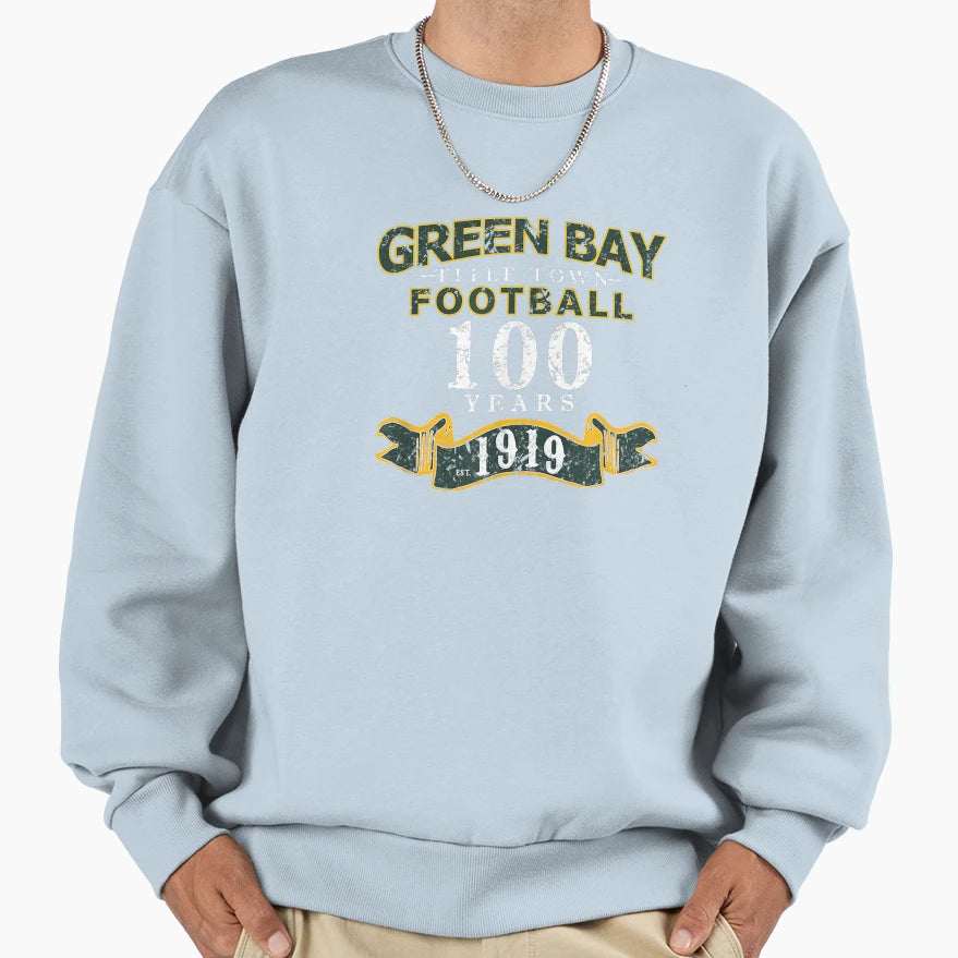 Green Bay 100 Year Anniversary Football T-Shirt - Fun Novelty Design Unisex - T-Shirt, Sweatshirt, Hoodie