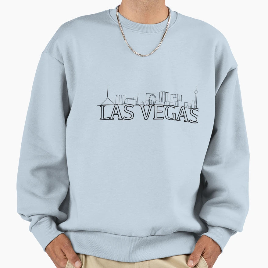 Line Outline Las Vegas Skyline Sweatshirt - Aesthetic Graphic for Adults - T-Shirt, Sweatshirt, Hoodie