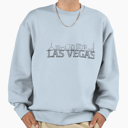Line Outline Las Vegas Skyline Sweatshirt - Aesthetic Graphic for Adults - T-Shirt, Sweatshirt, Hoodie