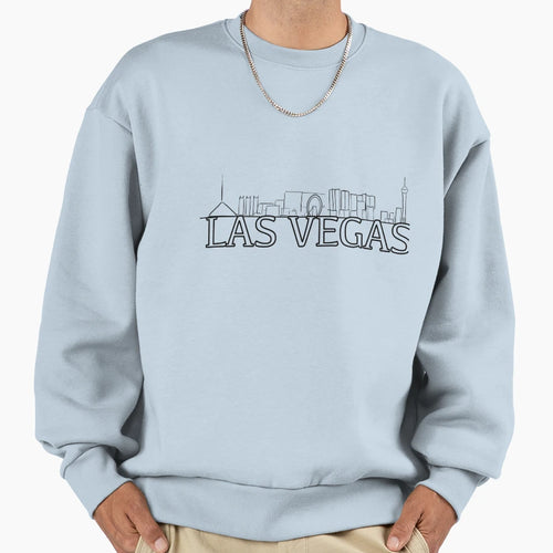 Line Outline Las Vegas Skyline Sweatshirt - Aesthetic Graphic for Adults - T-Shirt, Sweatshirt, Hoodie