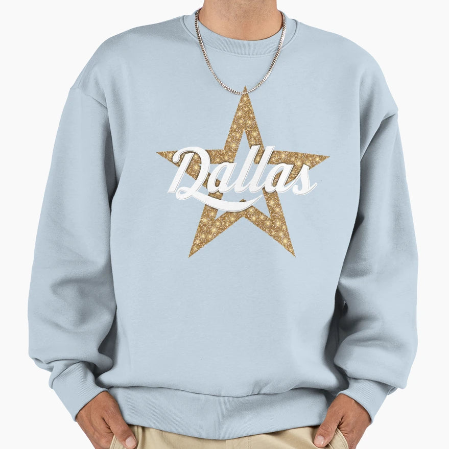 Dallas Script Star White Type Sweatshirt - Fun Novelty Design Unisex - T-Shirt, Sweatshirt, Hoodie