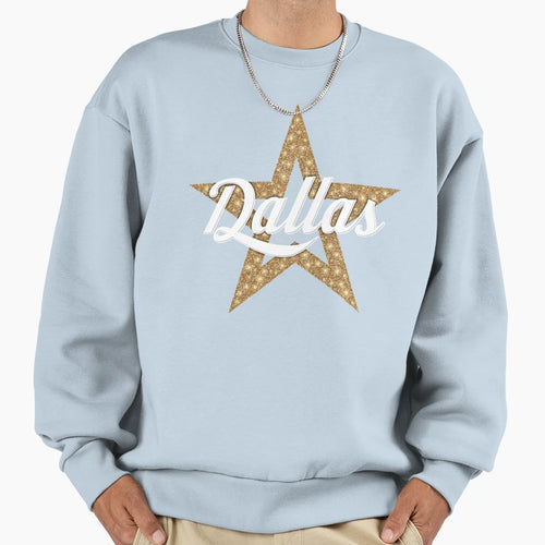 Dallas Script Star White Type Sweatshirt - Fun Novelty Design Unisex - T-Shirt, Sweatshirt, Hoodie