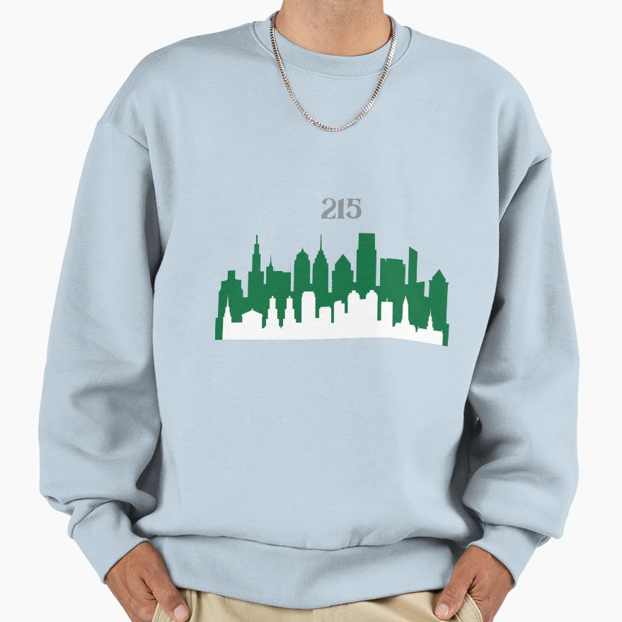 Philadelphia 215 Kelly Green Sweatshirt - Casual Everyday Wear for Adults - T-Shirt, Sweatshirt, Hoodie