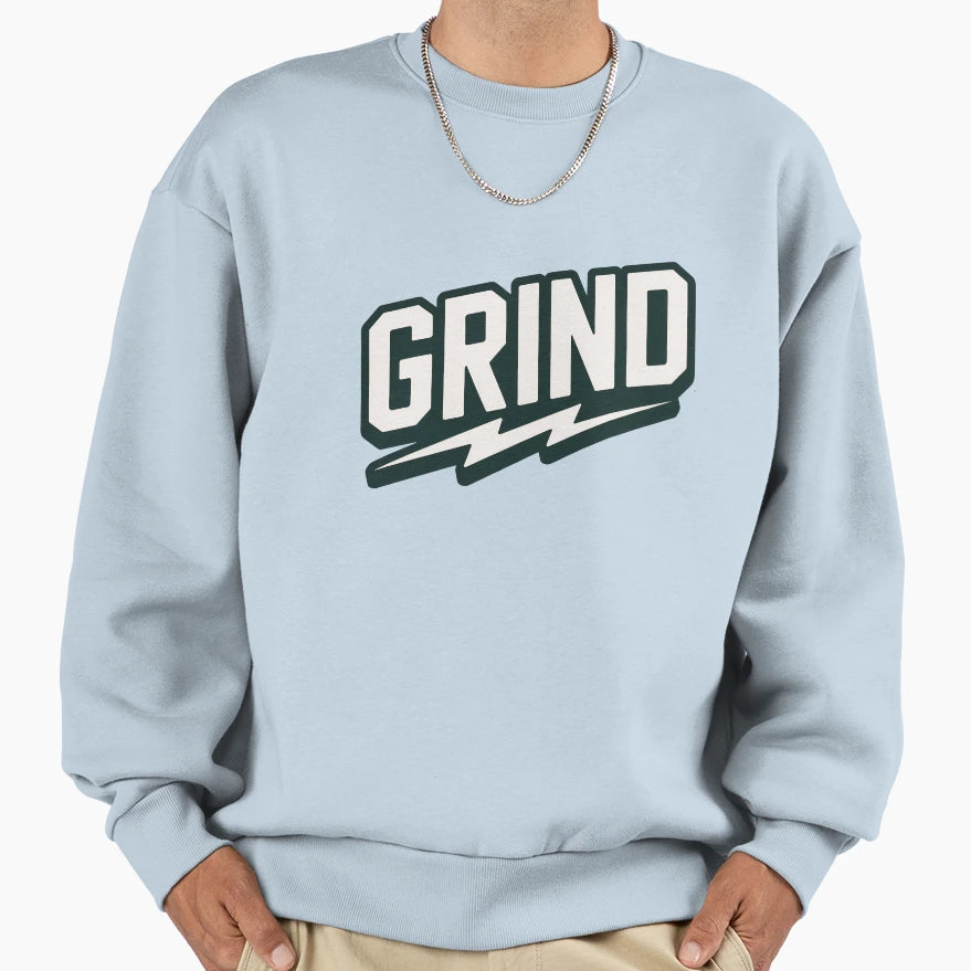 Grind Lightning Bolt Bold Sweatshirt - Novelty Apparel Men Women - T-Shirt, Sweatshirt, Hoodie