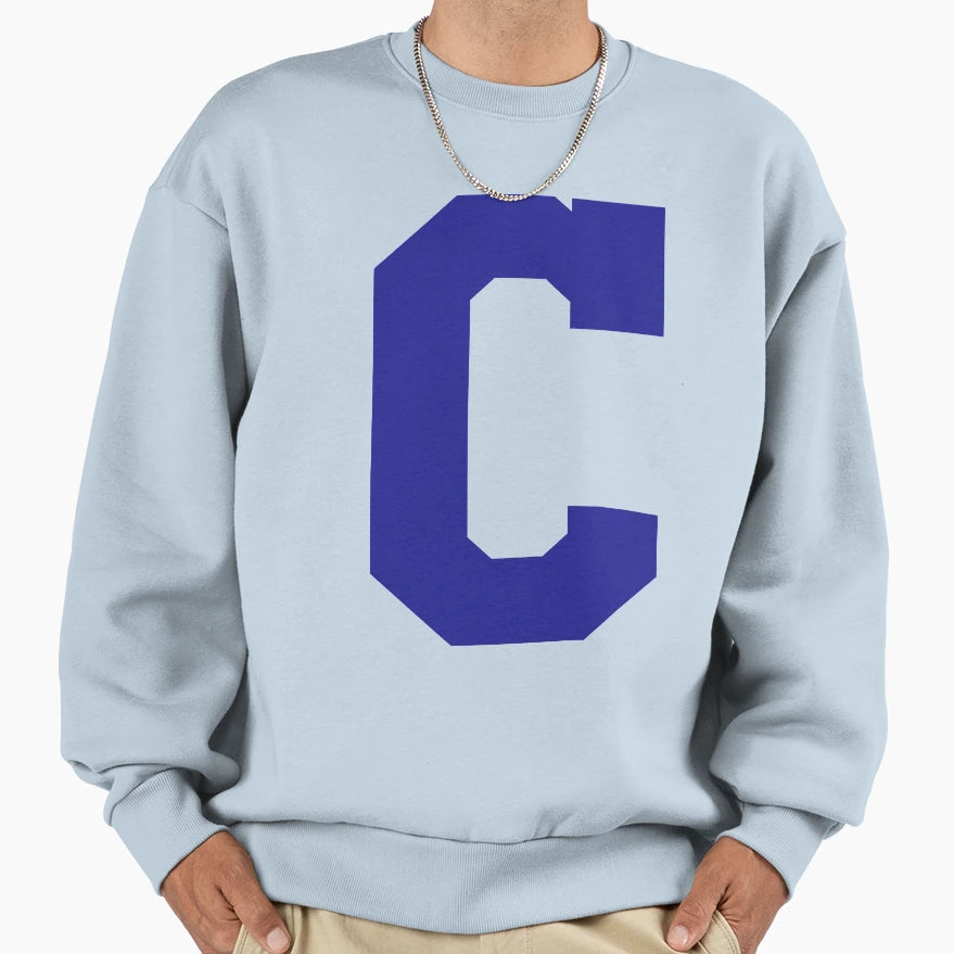Alphabet Blue C Sports Letter C Sweatshirt - Custom Art Print for Adults - T-Shirt, Sweatshirt, Hoodie