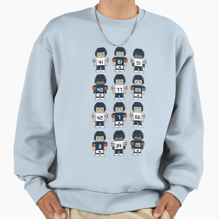 Pixel Chicago Bears Retired Jersey Sweatshirt - Streetwear Style Men Women - T-Shirt, Sweatshirt, Hoodie