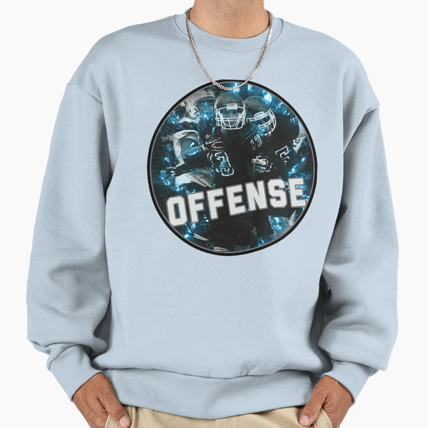 Football Team Hot Blue Fire Nifty Art Sweatshirt - Graphic Print Men Women - T-Shirt, Sweatshirt, Hoodie