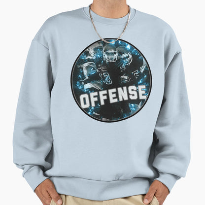 Football Team Hot Blue Fire Nifty Art Sweatshirt - Graphic Print Men Women - T-Shirt, Sweatshirt, Hoodie