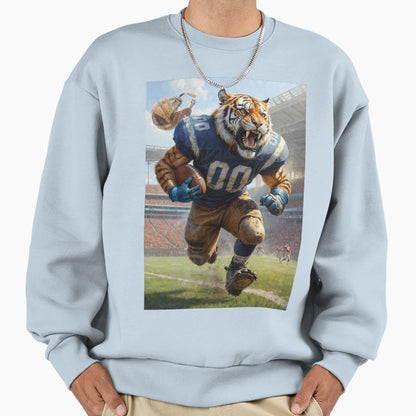 Old School Gridiron Tiger Mascot Sweatshirt - Trendy Graphic for Adults - T-Shirt, Sweatshirt, Hoodie
