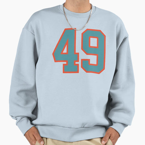 49 Number Aqua Orange Lucky Sports Sweatshirt - Fun Novelty Design Unisex - T-Shirt, Sweatshirt, Hoodie