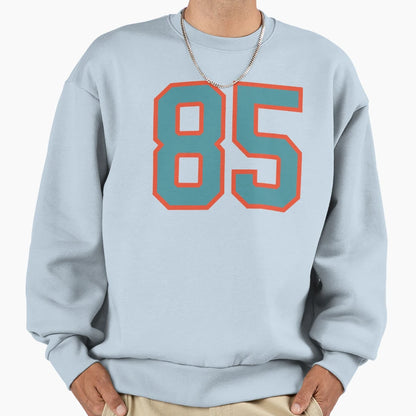 85 Number Aqua Orange Lucky Sweatshirt - Casual Everyday Wear Unisex - T-Shirt, Sweatshirt, Hoodie