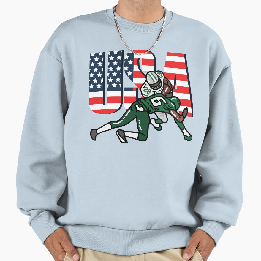Flag And Text United States And Sweatshirt - Novelty Apparel for Adults - T-Shirt, Sweatshirt, Hoodie