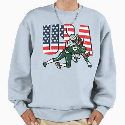Flag And Text United States And Sweatshirt - Novelty Apparel for Adults - T-Shirt, Sweatshirt, Hoodie