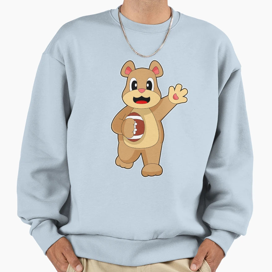 Bear American Football Sports Sweatshirt - Aesthetic Graphic for Adults - T-Shirt, Sweatshirt, Hoodie