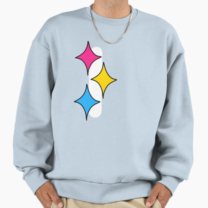 Pan Pride Stars Sweatshirt - Graphic Print Unisex - T-Shirt, Sweatshirt, Hoodie
