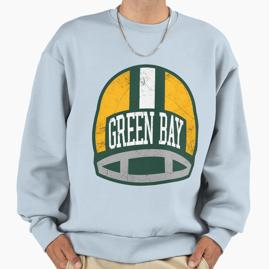 Green Bay Helmet Green Sweatshirt - Minimalist Print for Adults - T-Shirt, Sweatshirt, Hoodie