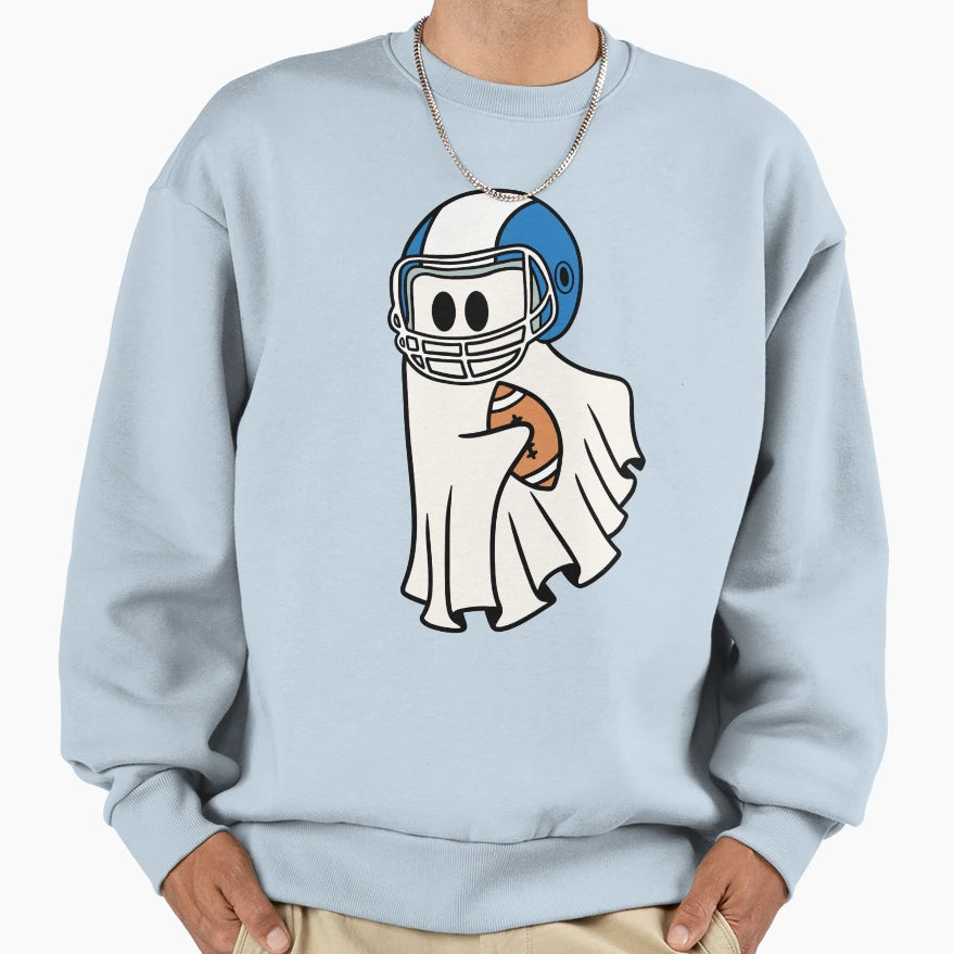 Halloween Ghost Play Football Sweatshirt - Streetwear Style Men Women - T-Shirt, Sweatshirt, Hoodie