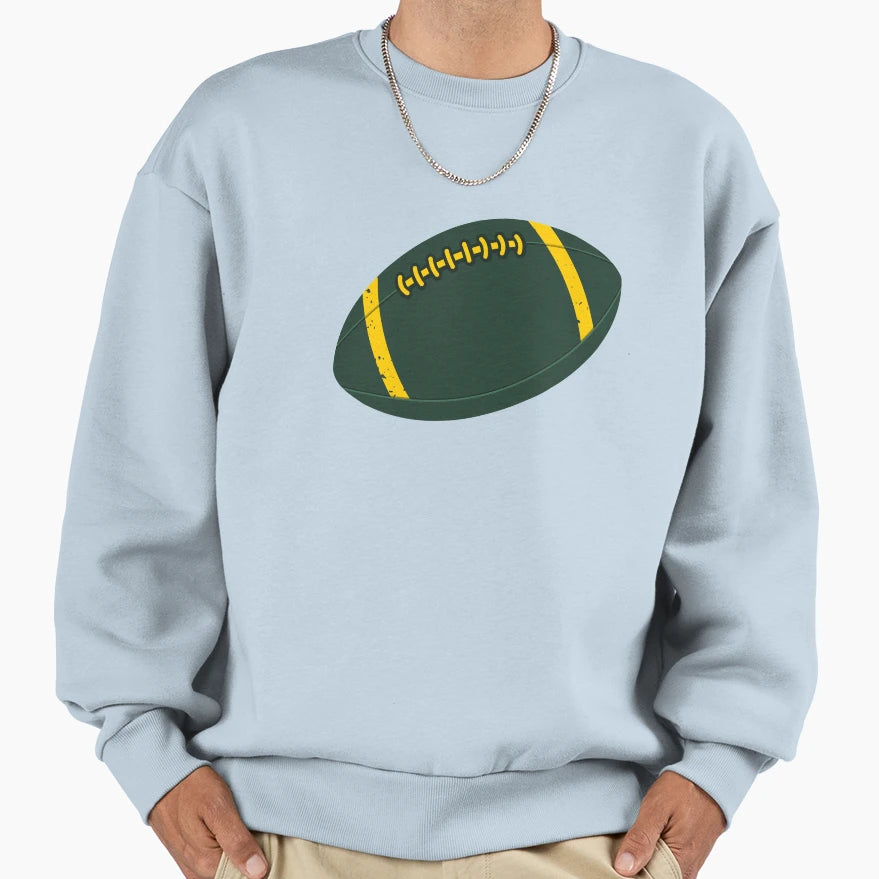 Green Football Season Sweatshirt - Custom Art Print Men Women - T-Shirt, Sweatshirt, Hoodie