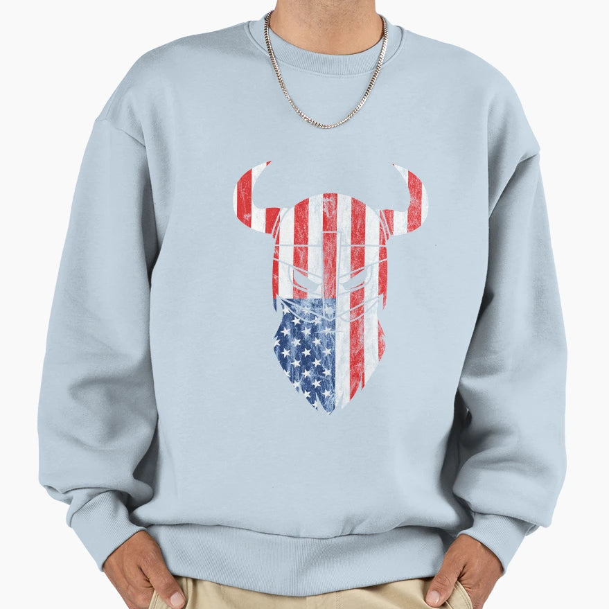 Vikings Usa Flag Sweatshirt - Fun Novelty Design Unisex - T-Shirt, Sweatshirt, Hoodie