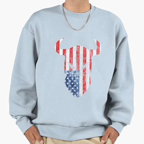 Vikings Usa Flag Sweatshirt - Fun Novelty Design Unisex - T-Shirt, Sweatshirt, Hoodie