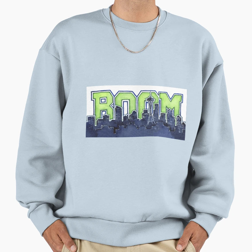 Seattle Skyline 12Th Legion Boom Sweatshirt - Unique Graphic Men Women - T-Shirt, Sweatshirt, Hoodie