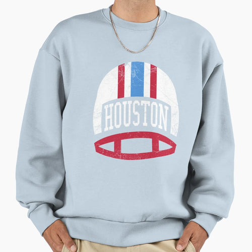 Houston Helmet Blue Sweatshirt - Custom Art Print for Adults - T-Shirt, Sweatshirt, Hoodie