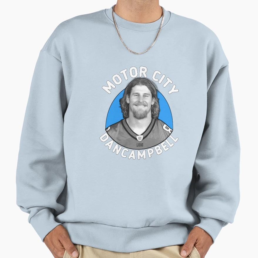 Motor City Dan Campbell Football Sweatshirt - Aesthetic Graphic for Adults - T-Shirt, Sweatshirt, Hoodie