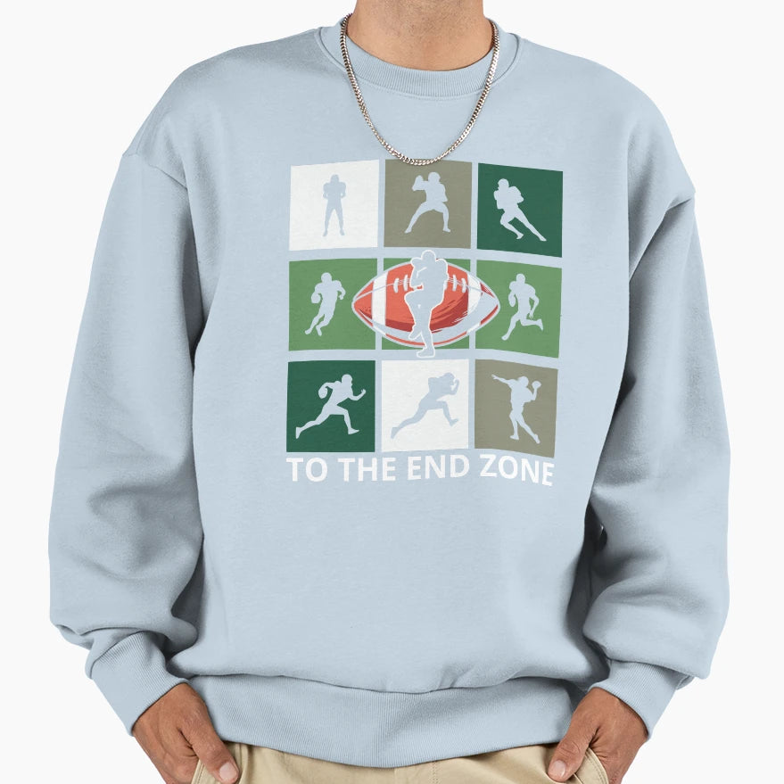To End Zone Football Fan Journey Sweatshirt - Trendy Graphic Men Women - T-Shirt, Sweatshirt, Hoodie