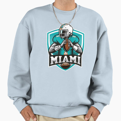 Fictional Miami Quarterback 1 Shield Sweatshirt - Trendy Graphic Unisex - T-Shirt, Sweatshirt, Hoodie